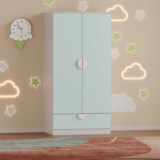 Armário de criança Sandnes com gaveta 123x60x40 cm Verde en.casa