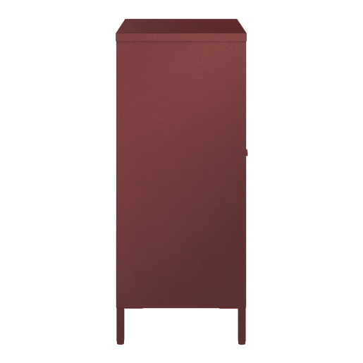 Aparador Säkylä 84x64x35cm 2 portas de vidro Vermelho en.casa