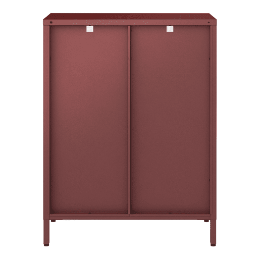 Aparador Säkylä 84x64x35cm 2 portas de vidro Vermelho en.casa