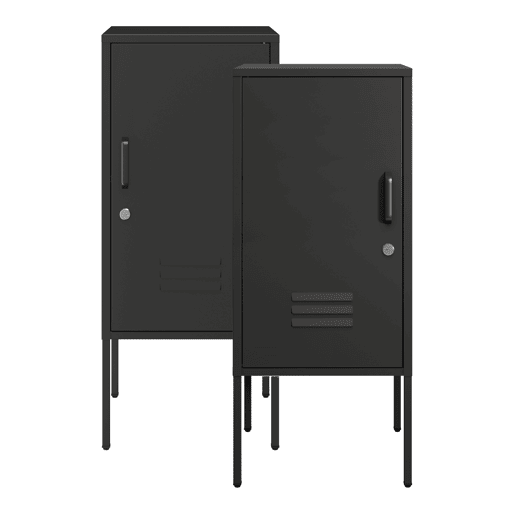 Conjunto de 2 mesas de cabeceira Hausjärvi 82x35x35cm Puxador porta direito e esquerdo preto en.casa