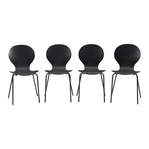 Conjunto de 4 cadeiras de jantar Etne - Preto en.casa