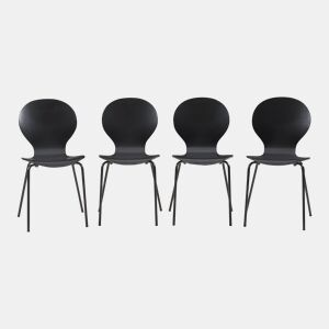 Conjunto de 4 cadeiras de jantar Etne - Preto en.casa