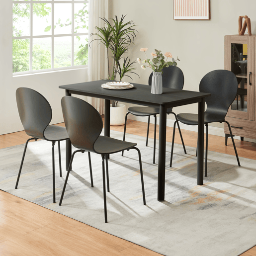 Conjunto de 4 cadeiras de jantar Etne - Preto en.casa
