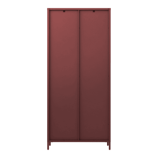 Vitrina Säkylä 2 portas aço 180x80x35 cm vermelho bordeaux en.casa