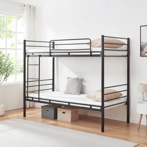 Beliche metálico Bevapis para 2 pessoas 90x200 cm aço Preto en.casa