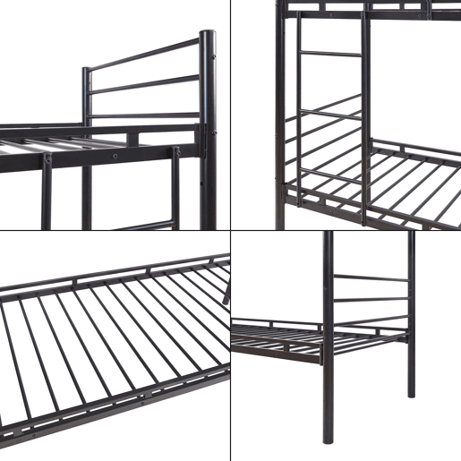 Beliche metálico Bevapis para 2 pessoas 90x200 cm aço Preto en.casa