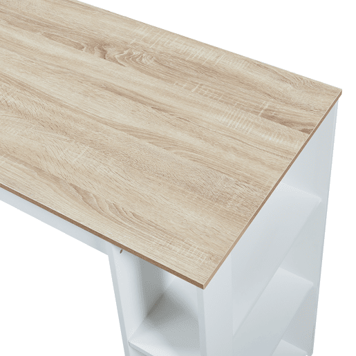 Mesa de bar Danderyd com 3 prateleiras 120x60x106 cm Branco  Carvalho en.casa