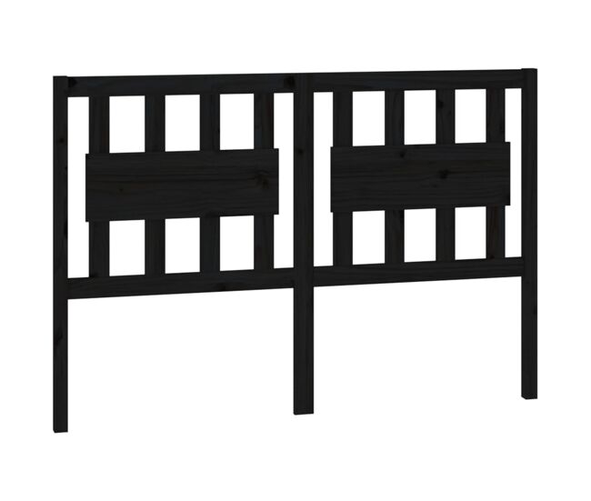 Cabecero cama - mueble cabecero madera maciza de pino negro 125,5x4x100 cm