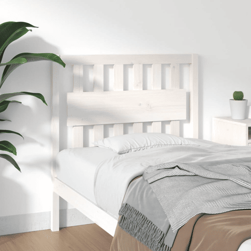 Cabeceira - Cabeceira de cama 95,5x4x100 cm madeira de pinho maciça branco
