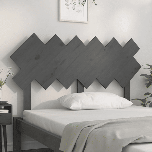 Cabeceira - Cabeceira de cama 132x3x81 cm pinho maciço cinzento
