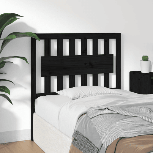 Cabeceira - Cabeceira de cama 95,5x4x100 cm pinho maciço preto