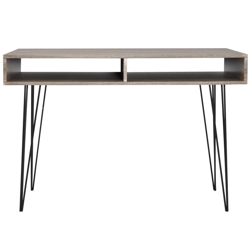 Escritorio - mesa de ordenador con 2 compartimentos gris