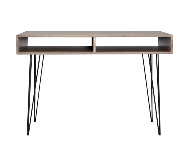 Escritorio - mesa de ordenador con 2 compartimentos gris