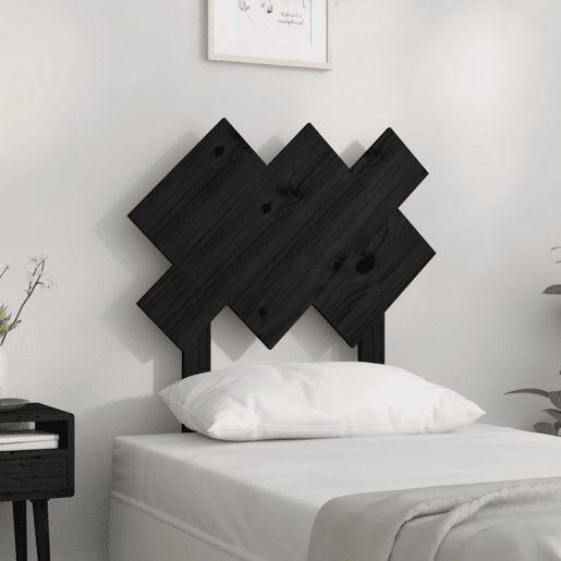 Cabeceira - Cabeceira de cama 72,5x3x81 cm pinho maciço preto
