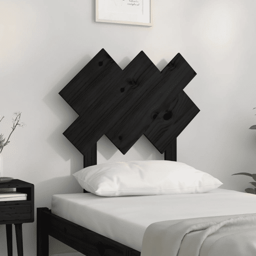 Cabeceira - Cabeceira de cama 72,5x3x81 cm pinho maciço preto