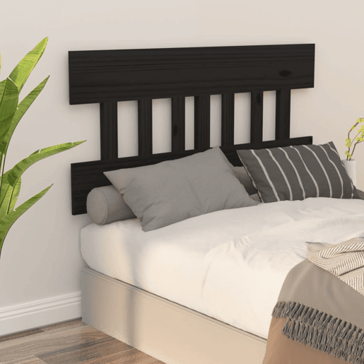 Cabeceira - Cabeceira de cama 203,5x3x81 cm pinho maciço preto
