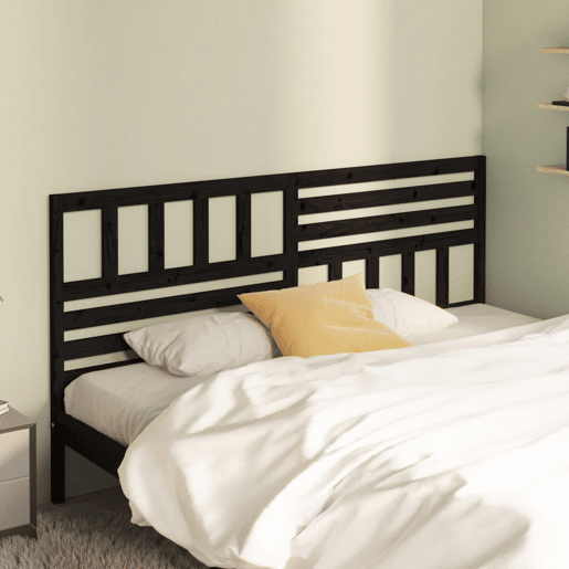 Cabeceira - Cabeceira de cama 186x4x100 cm pinho maciço preto