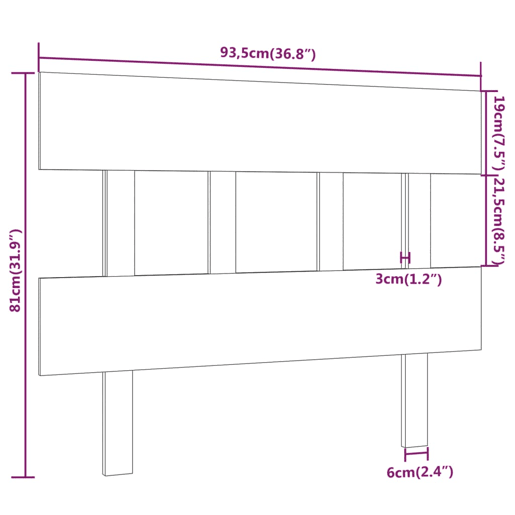 Cabeceira - Cabeceira de cama 93,5x3x81 cm pinho maciço castanho mel