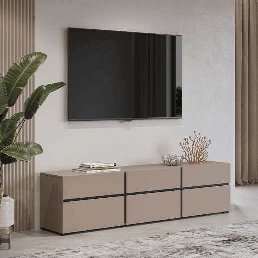 Suporte para TV 3 portas 180 cm Lilia Bege