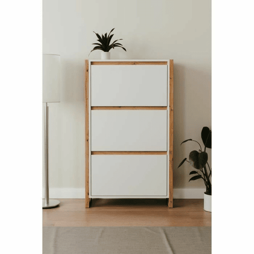 Sapateira Branco Eik 70 x 25 x 125 cm