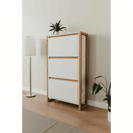 Sapateira Branco Eik 70 x 25 x 125 cm