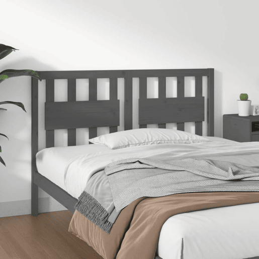 Cabeceira - Cabeceira de cama 125,5x4x100 cm pinho maciço cinzento