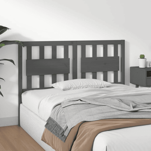 Cabeceira - Cabeceira de cama 125,5x4x100 cm pinho maciço cinzento