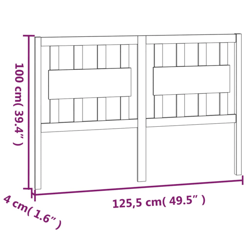 Cabeceira - Cabeceira de cama 125,5x4x100 cm pinho maciço cinzento
