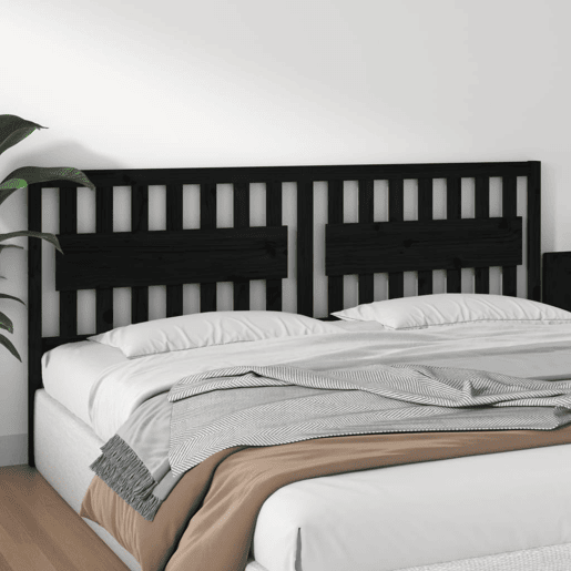 Cabeceira - Cabeceira de cama 205,5x4x100 cm pinho maciço preto