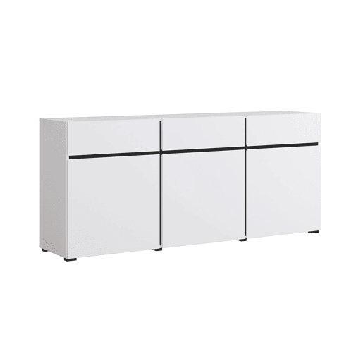 Aparador 3 portas 3 gavetas Lilia Branco