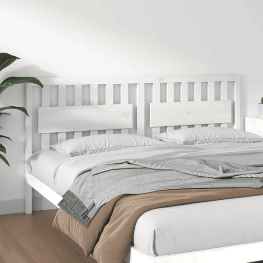 Cabeceira - Cabeceira de cama 185,5x4x100 cm madeira de pinho maciça branco