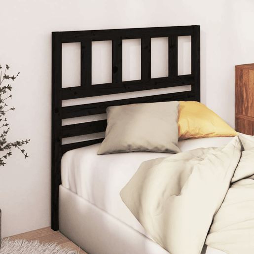 Cabeceira - Cabeceira de cama 81x4x100 cm pinho maciço preto