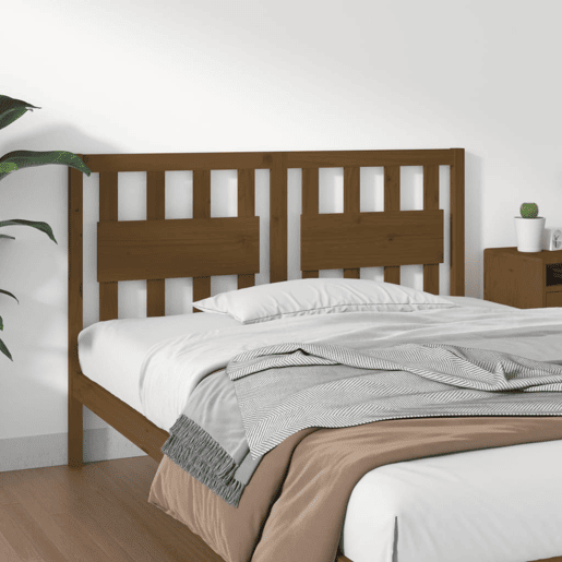 Cabeceira - Cabeceira de cama 125,5x4x100 cm pinho maciço castanho mel