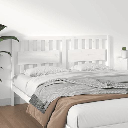 Cabeceira - Cabeceira de cama 165,5x4x100 cm madeira de pinho maciça branco