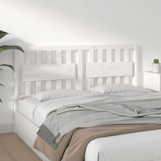Cabeceira - Cabeceira de cama 165,5x4x100 cm madeira de pinho maciça branco