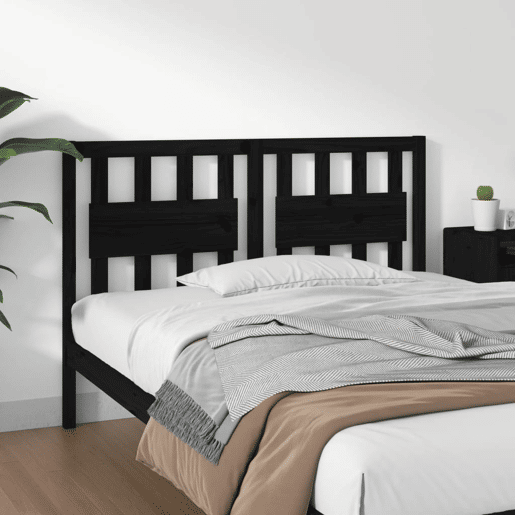 Cabeceira - Cabeceira de cama 145,5x4x100 cm pinho maciço preto