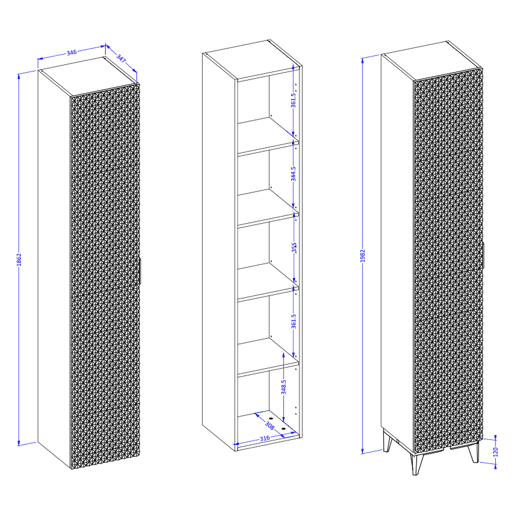 Conjunto de toucador e coluna de pedestal de 60 cm Cléa White