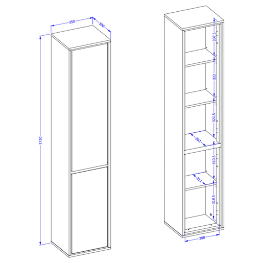 Móvel de parede de 2 portas Sophéa White