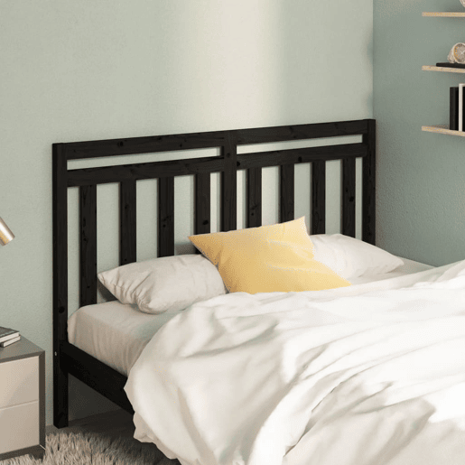 Cabeceira - Cabeceira de cama 126x4x100 cm pinho maciço preto