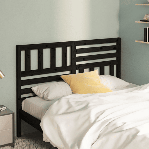 Cabeceira - Cabeceira de cama 126x4x100 cm pinho maciço preto