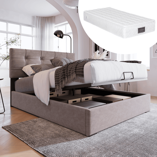 Cama individual 90x200 cm - Cabeceira ajustável, cama com estrado de metal, veludo, estrutura moderna com arrumação - Cinza claro