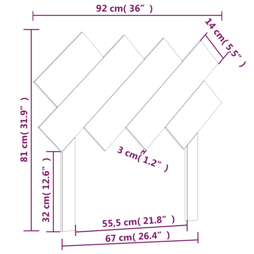 Cabeceira - Cabeceira de cama 92x3x81 cm pinho maciço castanho mel