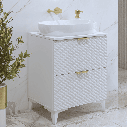 Móvel toucador 60cm com pés Cléa Branco