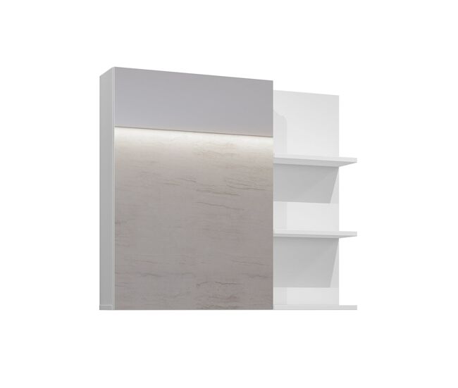 Armario de pared 1 puerta espejo sophéa blanco