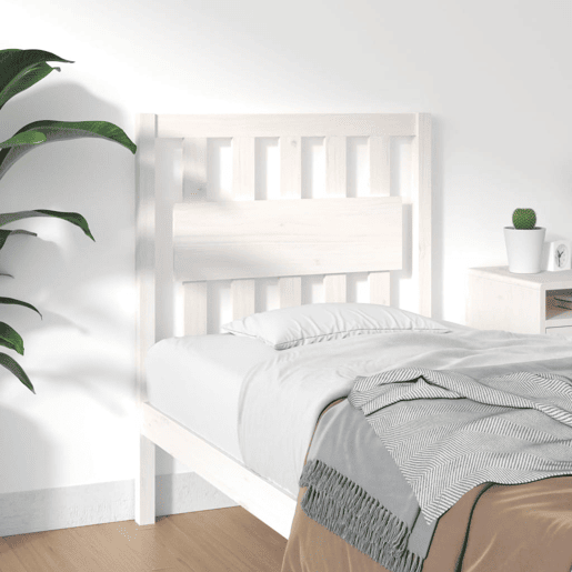 Cabeceira - Cabeceira de cama 80,5x4x100 cm madeira de pinho maciça branco