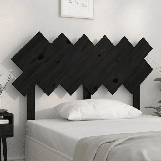 Cabeceira - Cabeceira de cama 122,5x3x80,5 cm pinho maciço preto