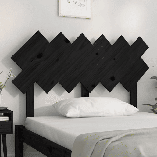 Cabeceira - Cabeceira de cama 122,5x3x80,5 cm pinho maciço preto