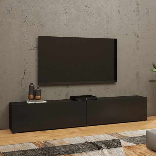 Glora Preto Suporte para TV com 2 portas 180 cm