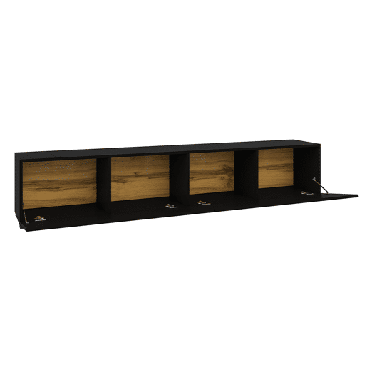 Glora Preto Suporte para TV com 2 portas 180 cm