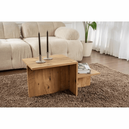Mesa de Centro Harmony Castanho 80 x 40 x 40 cm Mesa de Centro Harmony Castanho 80 x 40 x 40 cm